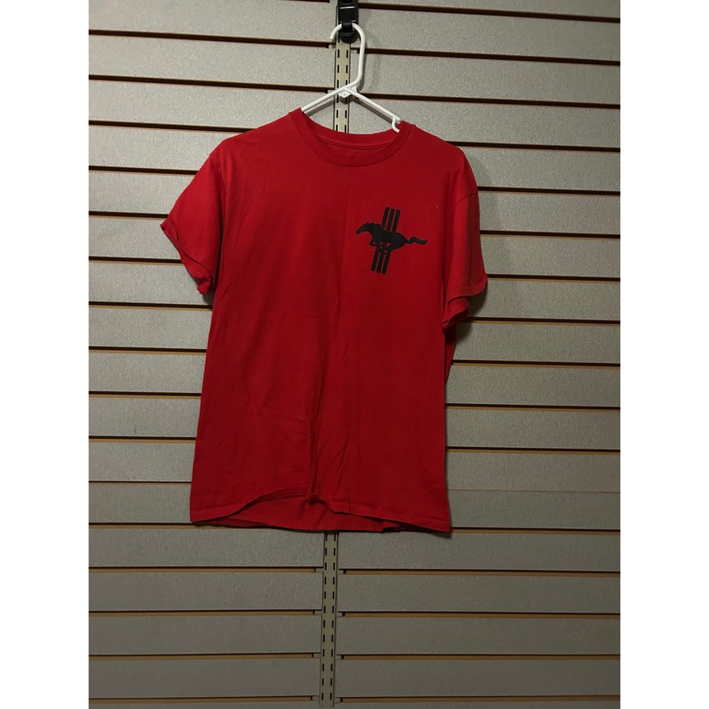 Ford Mustang 50 Years Anniversary Graphic T-Shirt Mens Medium Red Cotton Tee